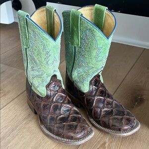Horse Power by Anderson Bean Filet o’ Fish Green and Brown Boots